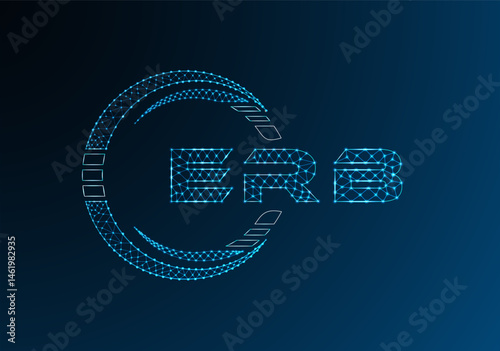 ERB low poly letter logo vector design. ERB lower poly logo design. Low poly logo.