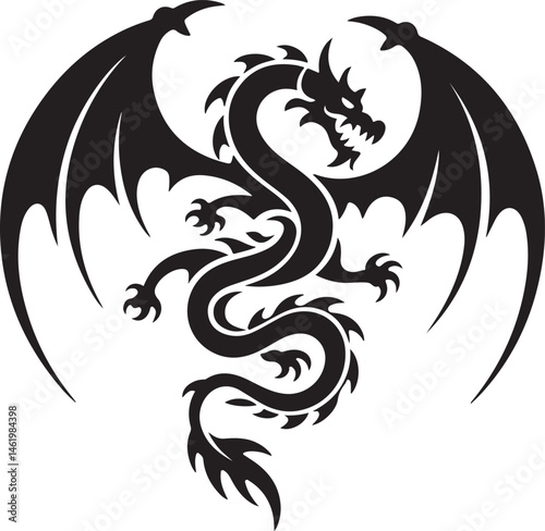 "Dragon Silhouette SVG – Fantasy Tribal Beast Clipart for DIY Crafts & Tattoos"

"Flying Dragon Outline – Mythical Creature Art for Shirts, Prints, and Logos"

"Black Dragon Silhouette PNG – Gothic Ve