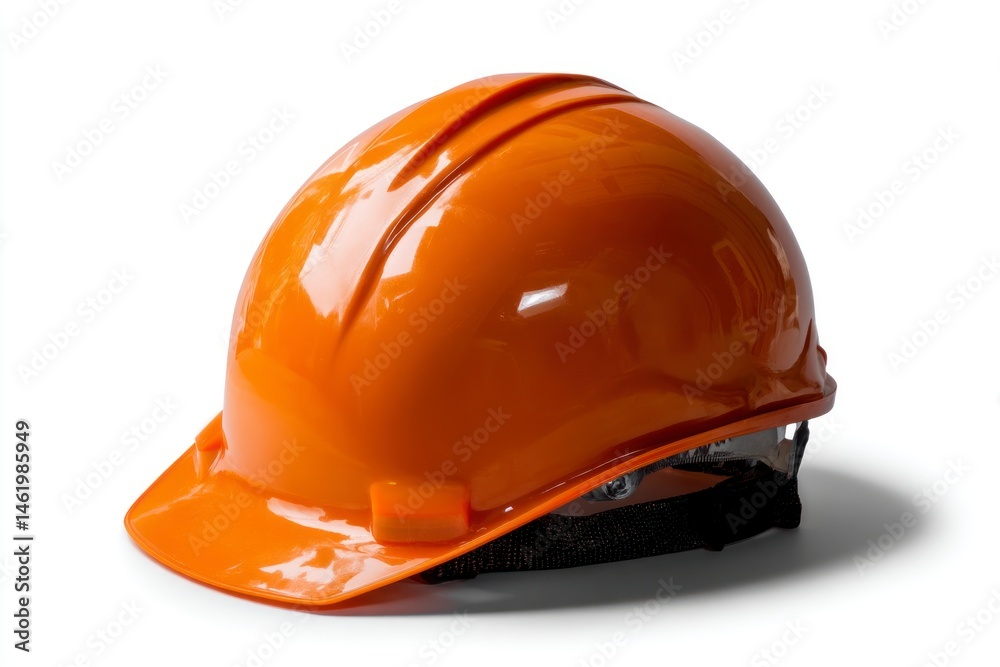 Orange Hard Hat Isolated on White Background for Construction Safety Orange Hard Hat Isolated on White Background for Construction Safety