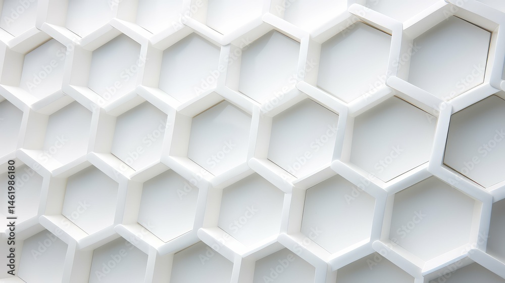 Naklejka premium close hexagon white background