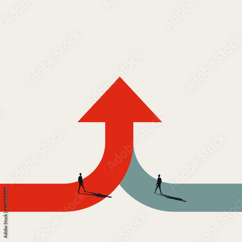 Business merger or cooperation vector concept. Symbol of agreement, cooperation, teamwork. Minimal design eps10 illustration.