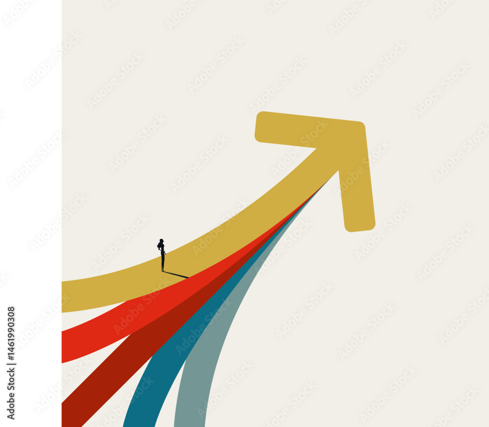 custom made wallpaper toronto digitalBusiness ambition and growth vector concept. Symbol of career success, goal, objective. Minimal design eps10 illustration.