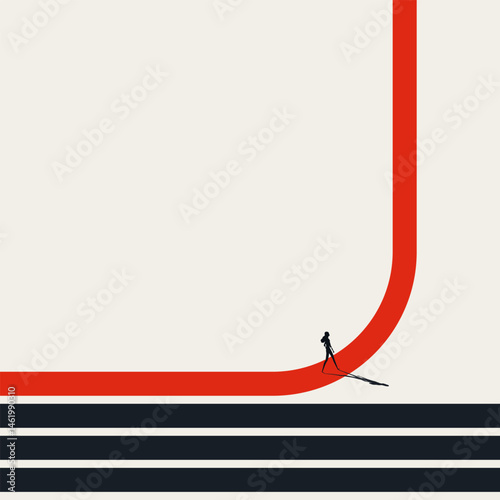 Business success vector concept. Symbol of individual growth, development, career opportunity. Minimal design eps10 illustration.