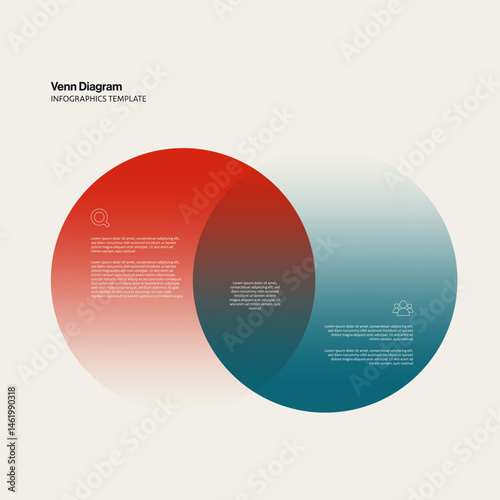 Venn diagram, infographic vector template. Information presentation layout. Business and marketing concept. Eps10 illustration.