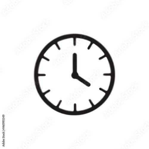 Icon of a clock in minimalist style on a white background  