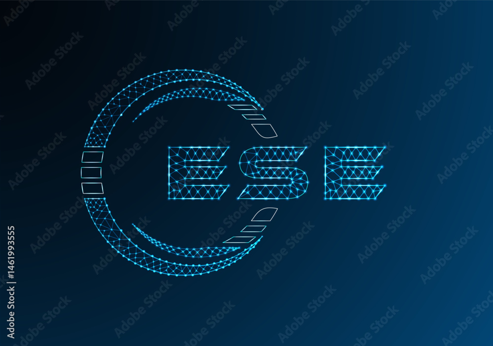 Fototapeta premium ESE low poly letter logo vector design. ESE lower poly logo design. Low poly logo.