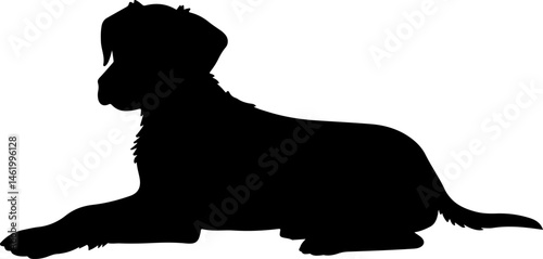 Cute Dog Silhouette Collection – Sitting and Standing Poses in Grass