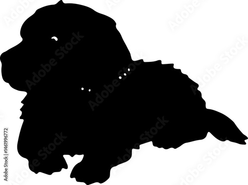 Cute Dog Silhouette Collection – Sitting and Standing Poses in Grass