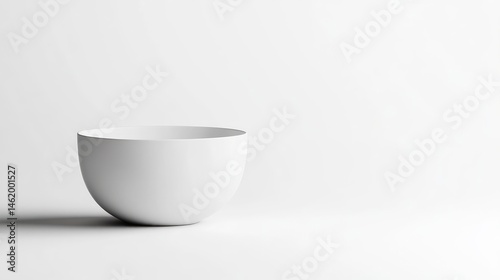 Empty white bowl on a plain white background