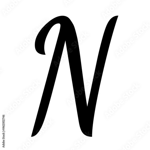 Elegant Cursive Capital Letter N A Stylish Monogram Initial for Design Projects