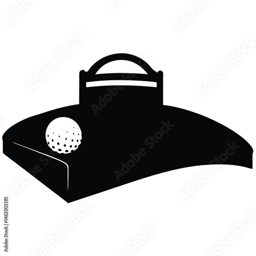 Miniature Golf Course Icon Black and White Silhouette Illustration