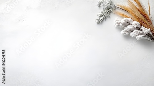 Neutral winter aesthetic with dried plants