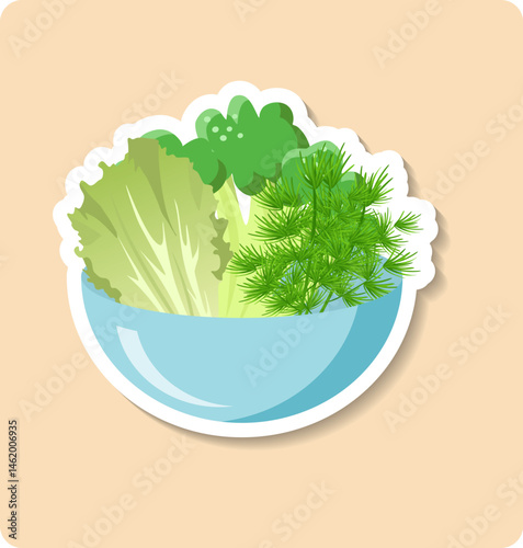 Green vegetables overflowing a blue bowl promoting a healthy lifestyle