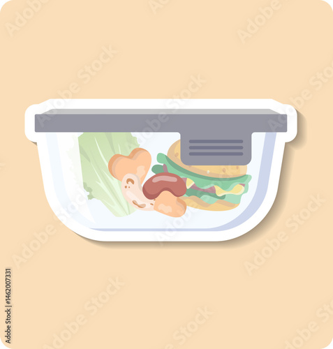 Refrigerator preserving food freshness with open door showing healthy balanced diet inside