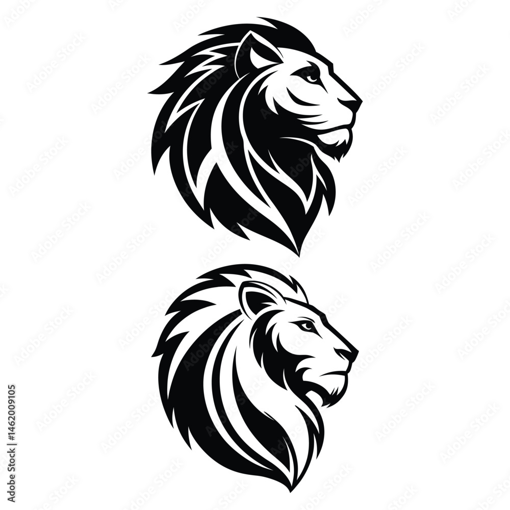 Fototapeta premium Lion Head icon – Wild Animal Face Vector Symbol and Predator Icon