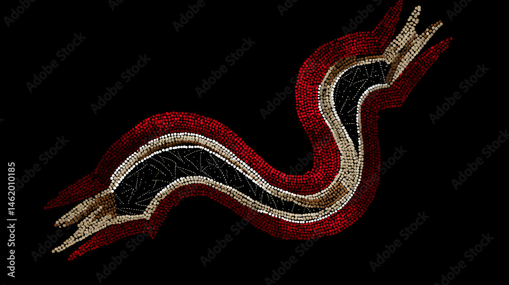 Obraz premium Traditional indigene boomerang design filing cabinet (png).