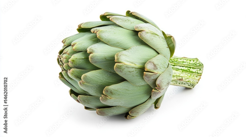 Fototapeta premium Fresh Artichoke Vegetable Isolated on White Background
