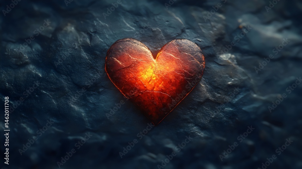 Fototapeta premium A heart is shown in a blue and black color scheme