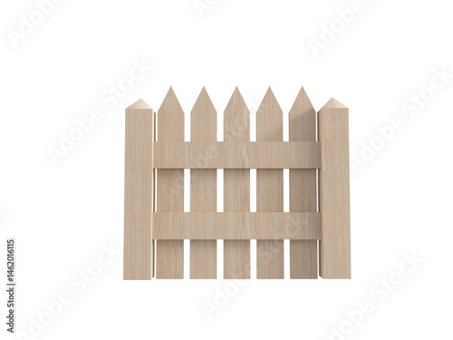 wooden fence isolated on white background