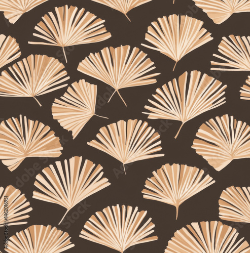 Brown and beige pattern featuring intricate design elements, suitable as background