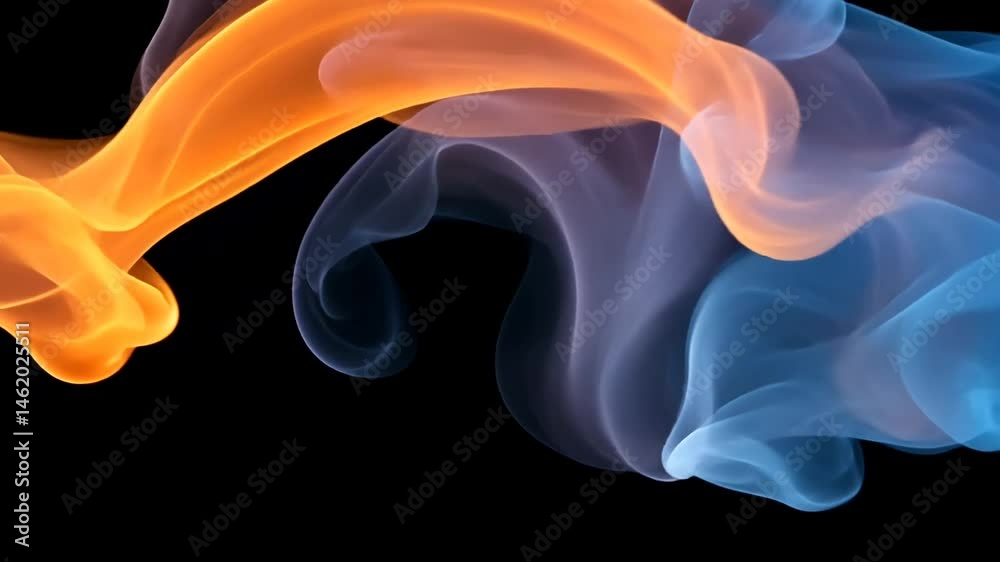 Colorful swirling smoke patterns on a black background Colorful swirling smoke patterns on a black background