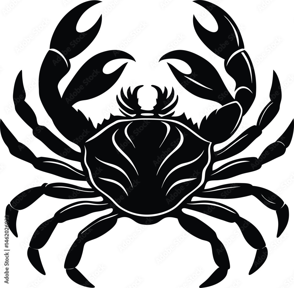Fototapeta premium Crab abstract black and white tattoo