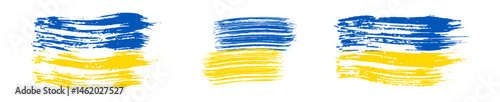 Set of Ukrainian national flags