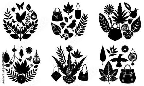 Nature-Inspired Accessories silhouette vector