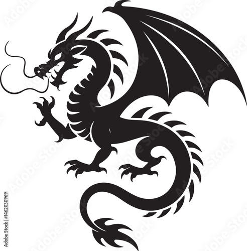 "Dragon Silhouette SVG – Fantasy Tribal Beast Clipart for DIY Crafts & Tattoos"

"Flying Dragon Outline – Mythical Creature Art for Shirts, Prints, and Logos"

"Black Dragon Silhouette PNG – Gothic Ve