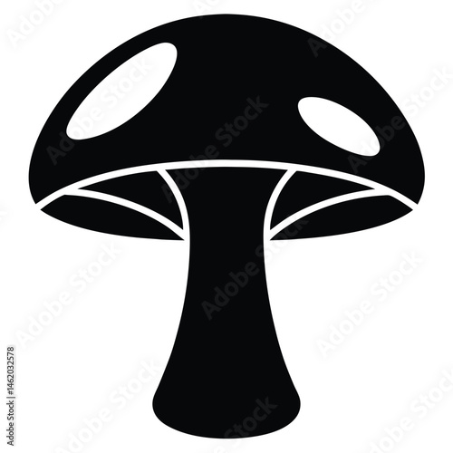Silhouette of a Mushroom A Simple Vector Illustration