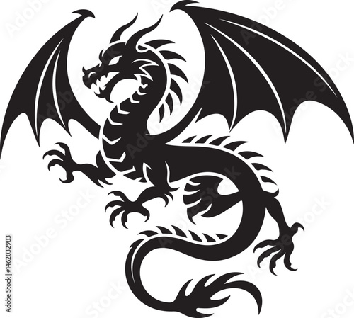 "Dragon Silhouette SVG – Fantasy Tribal Beast Clipart for DIY Crafts & Tattoos"

"Flying Dragon Outline – Mythical Creature Art for Shirts, Prints, and Logos"

"Black Dragon Silhouette PNG – Gothic Ve