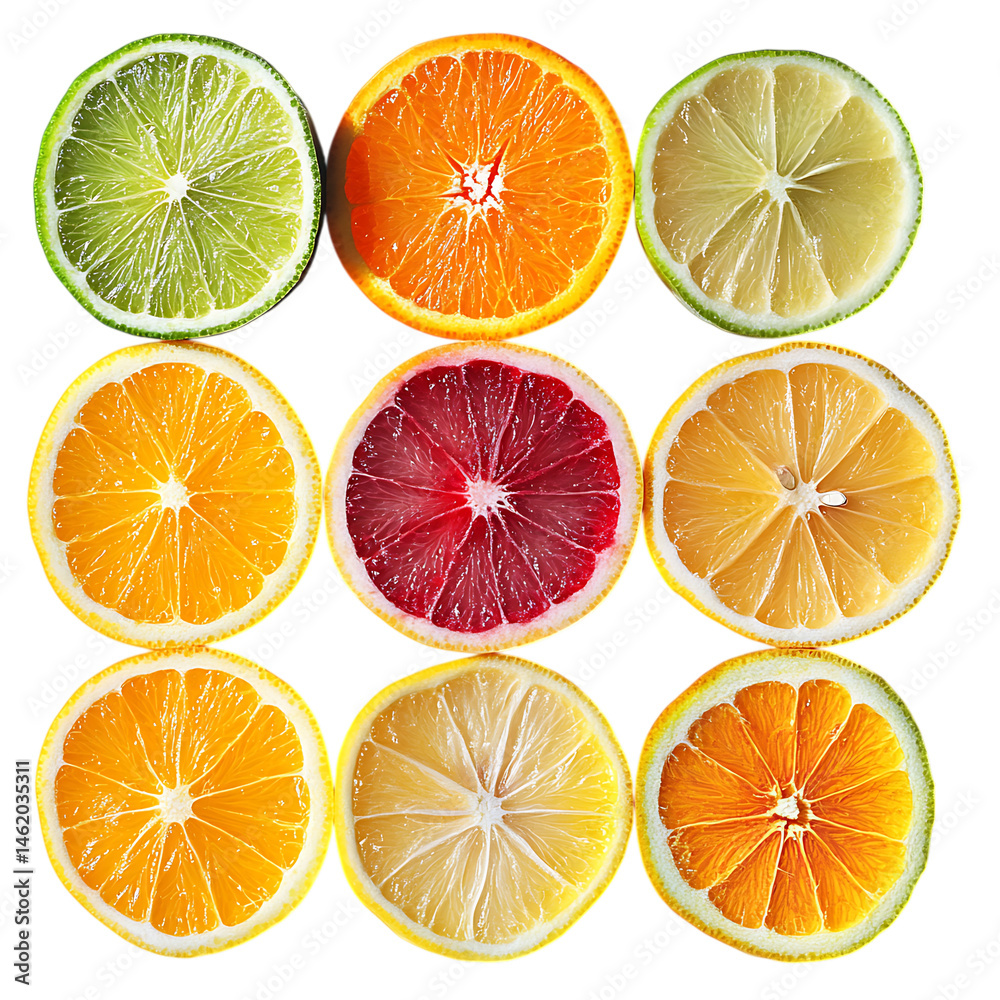 Fototapeta premium Radiant Citrus Blend Isolated on Transparent Background