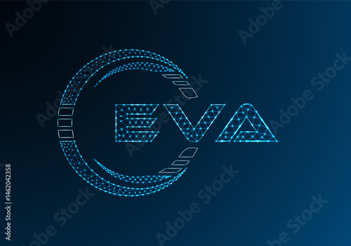 EVA low poly letter logo vector design. EVA lower poly logo design. Low poly logo.