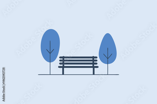Simplistic Park Scene Illustration