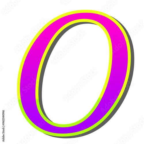 Vibrant Neon Gradient Letter O Bold, Colorful, and Eye-Catching Design Element for Digital Projects, Websites, and Graphic Design