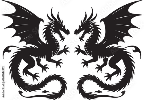"Dragon Silhouette SVG – Fantasy Tribal Beast Clipart for DIY Crafts & Tattoos"

"Flying Dragon Outline – Mythical Creature Art for Shirts, Prints, and Logos"

"Black Dragon Silhouette PNG – Gothic Ve