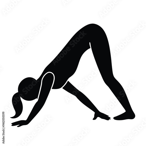 Yoga Pose Downward-Facing Dog Pose Illustration