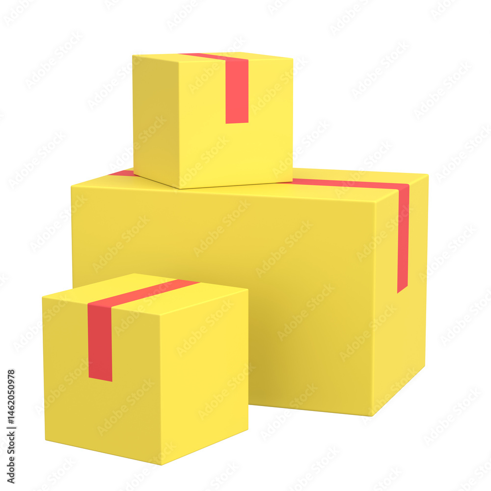 Obraz premium Parcel Box. 3D box. 3D illustration.