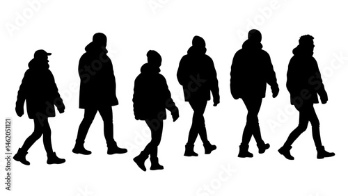 walking and standing business people
