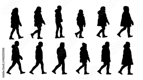 walking and standing business people