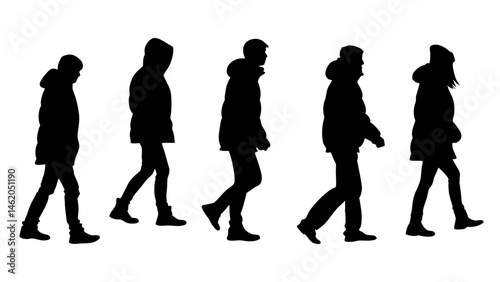 walking and standing business people