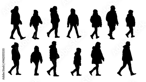 walking and standing business people
