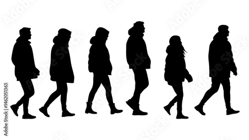 walking and standing business people