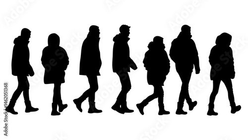 walking and standing business people