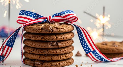 Patriotic Chocolate Chip Cookies 4th of July Recipe