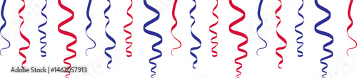  United States of America Independence Day confetti with a stars and sparks . Red,blue and  white confetti border or banner. Fireworks for 4th of July .USA  sparkling falling glitter background. 