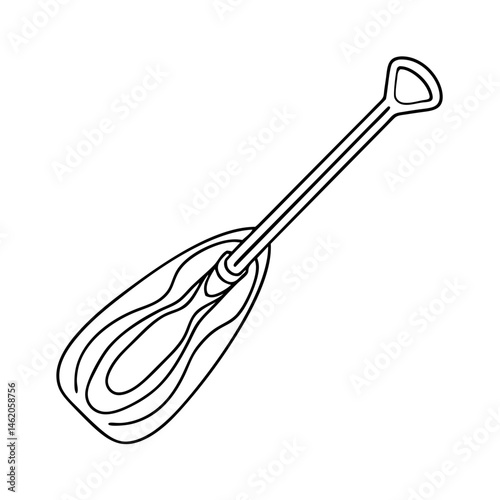 Paddle outline illustration for water sports and activities  