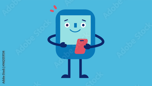Fidgeting Feet A character stands with arms crossed holding a phone tightly in one hand. Their foot is bouncing nervously and they have a nervous smile on their face. The