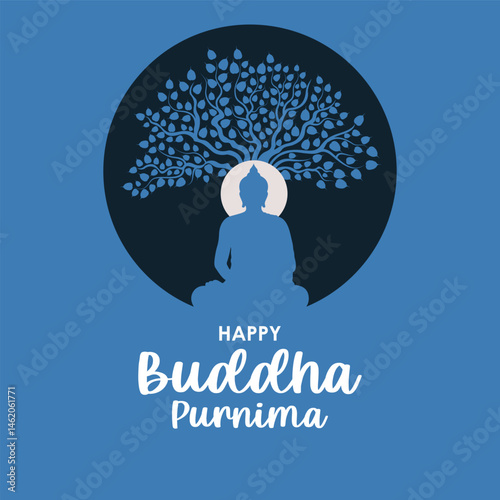 vector illustration of celebration of Buddha Purnima festival of Buddhist