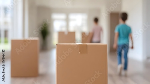 Family moving into their new home